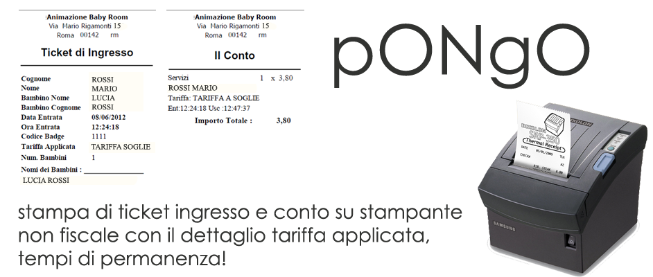 pONgo - gestionale per Ludoteche, Baby Parking e Parchi Gioco